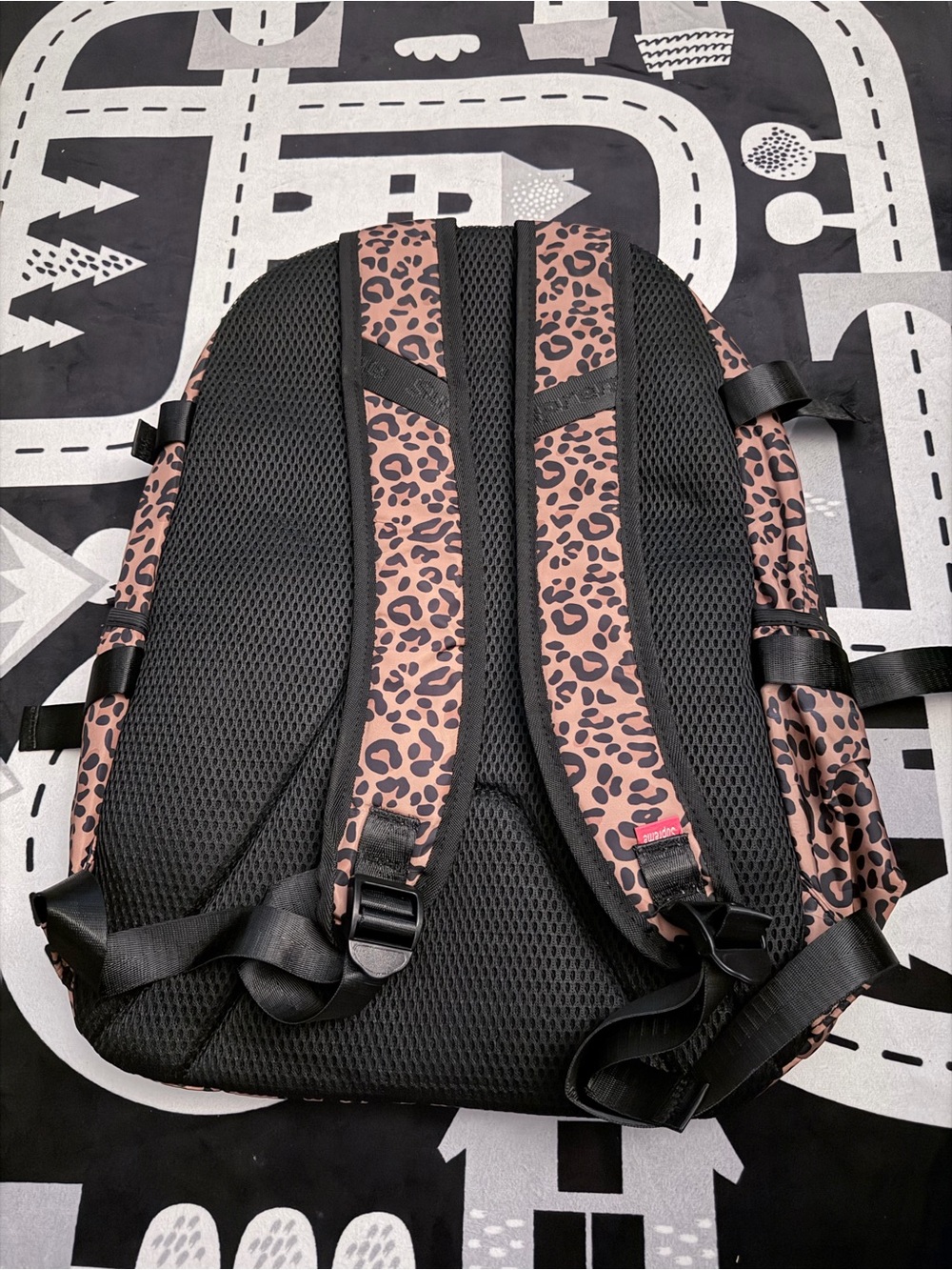 Supreme Men's Leopard Print Backpack - Brown/Black - Gem